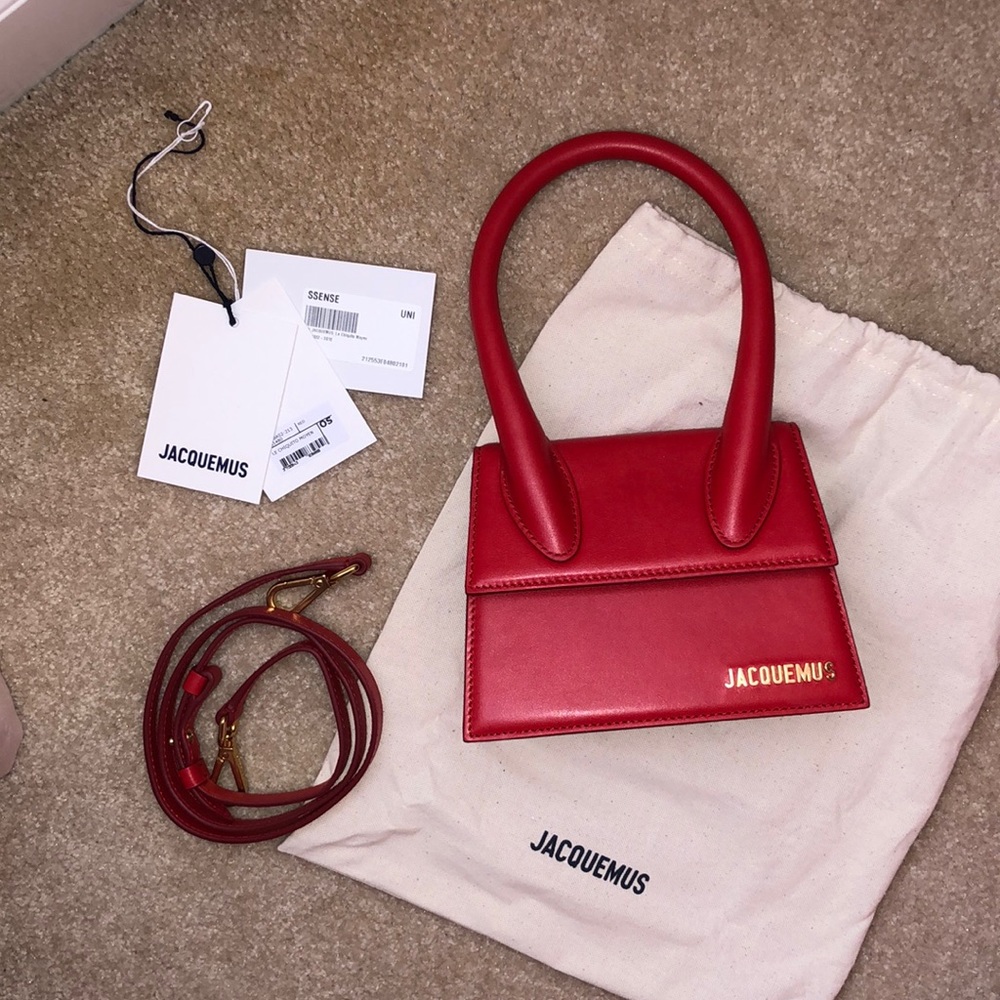 Jacquemus Red La Montagne “Le Chiquito Moyen” Bag